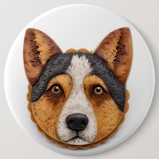 Australian Cattle Dog 3D geïnspireerd Ronde Button 6,0 Cm (Voorkant)