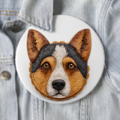 Australian Cattle Dog 3D geïnspireerd Ronde Button 6,0 Cm (In situ)