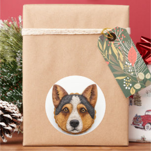 Australian Cattle Dog 3D geïnspireerd Ronde Sticker