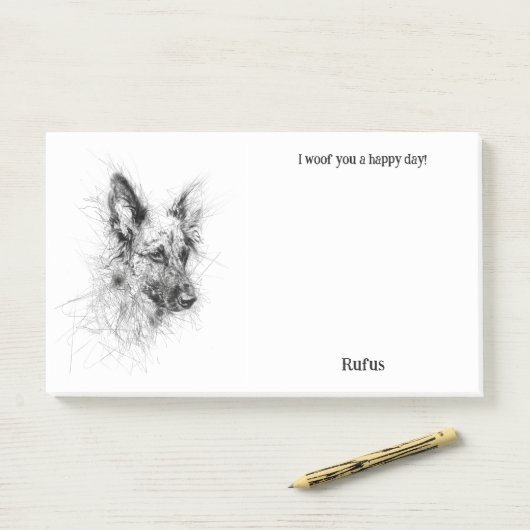Australian Cattle Dog Abstract Art Hondennaam Post-it® Notes (Op bureau)