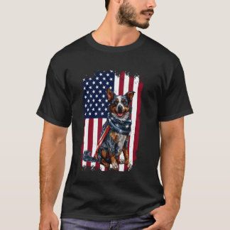 Australian Cattle Dog Amerikaanse Vlag 4 juli Ca T-shirt
