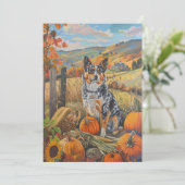 Australian Cattle Dog Autumn Harvest Thanksgiving Feestdagenkaart (Staand voorkant)