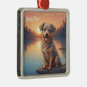 Australian Cattle Dog bij Lake Metalen Ornament (Rechts)