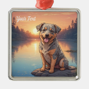Australian Cattle Dog bij Lake Metalen Ornament