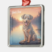Australian Cattle Dog bij Lake Metalen Ornament (Links)