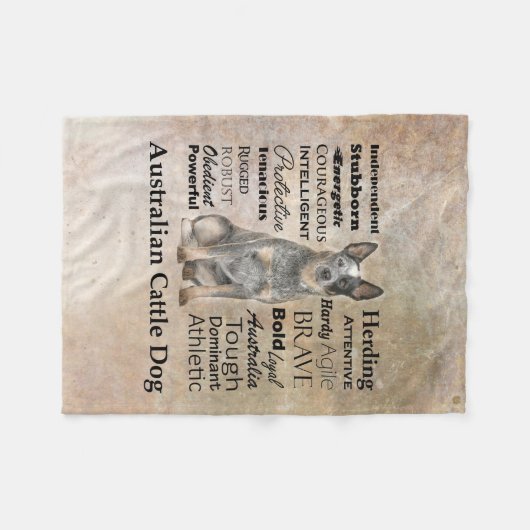 Australian Cattle Dog Blanket Fleece Deken (Voorkant (Horizontaal))