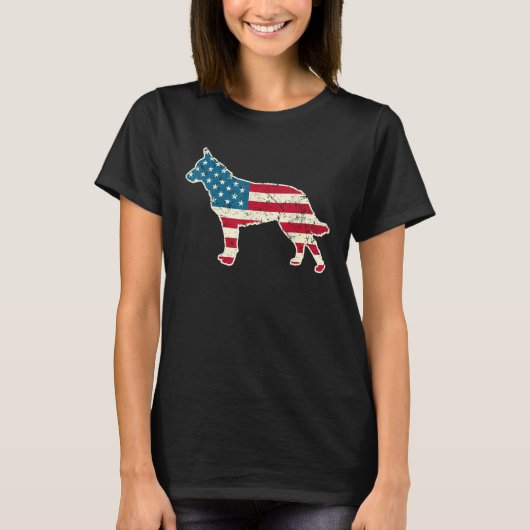 Australian Cattle Dog Blue Heeler 4 juli Amer T-shirt (Voorkant)