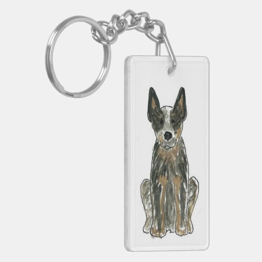 Australian Cattle Dog Blue Heeler ACD Sleutelhanger (Voorkant Links)