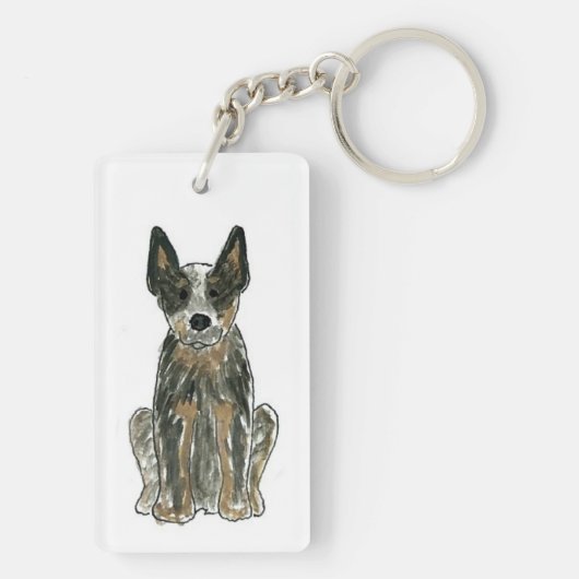 Australian Cattle Dog Blue Heeler ACD Sleutelhanger (achterkant)