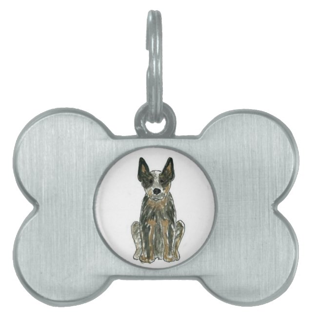 Australian Cattle Dog Blue Heeler Pet Tag Huisdieren Naamplaatje (voorkant)