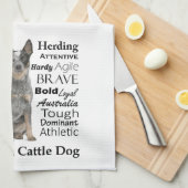 Australian Cattle Dog brengt keukenhanddoek (Quarter Fold)