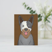 Australian Cattle Dog Cartoon Paws Briefkaart (Staand voorkant)