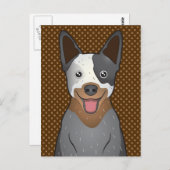 Australian Cattle Dog Cartoon Paws Briefkaart (Voorkant / Achterkant)