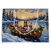 Australian Cattle Dog Christmas Boat Holiday Groot Cadeauzakje (Voorkant)