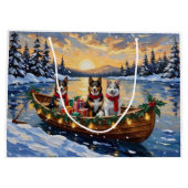 Australian Cattle Dog Christmas Boat Holiday Groot Cadeauzakje (Achterkant)