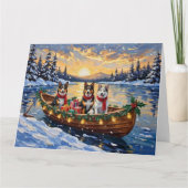 Australian Cattle Dog Christmas Boat Holiday Kaart (Voorkant)