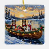 Australian Cattle Dog Christmas Boat Holiday Keramisch Ornament (Voorkant)