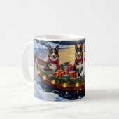 Australian Cattle Dog Christmas Boat Holiday Koffiemok (Voorkant links)