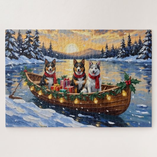 Australian Cattle Dog Christmas Boat Holiday Legpuzzel (Horizontaal)