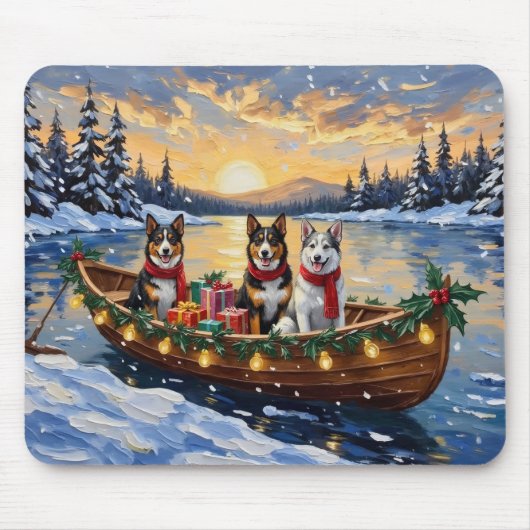 Australian Cattle Dog Christmas Boat Holiday Muismat (Voorkant)