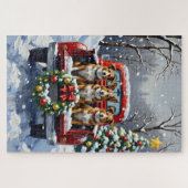 Australian Cattle Dog Christmas Red Truck Holiday Legpuzzel (Horizontaal)