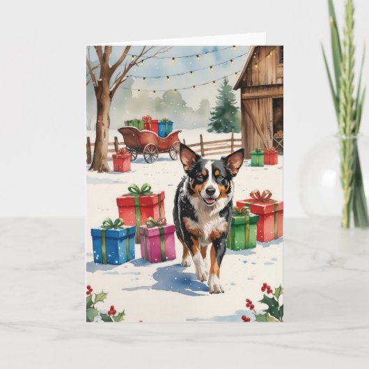 Australian Cattle Dog Christmas Wenskaart Kaart (Voorkant)