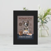 Australian Cattle Dog Coffee Club Coffee Hondenlie Bedankkaart (Staand voorkant)