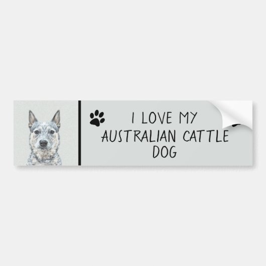 Australian Cattle Dog - Cute Original Dog Art Bumpersticker (Voorkant)