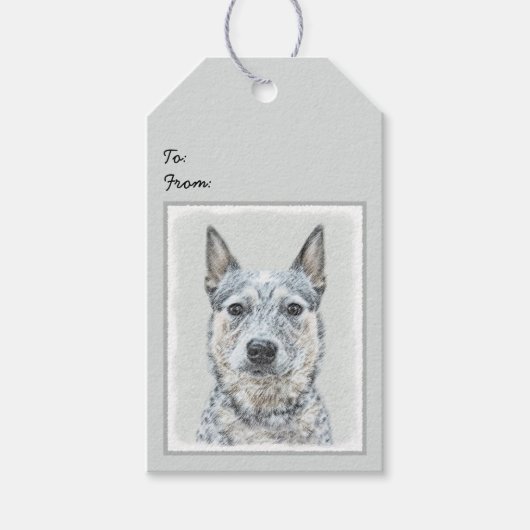 Australian Cattle Dog - Cute Original Dog Art Cadeaulabel (Voorkant)
