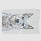 Australian Cattle Dog - Cute Original Dog Art Golfhanddoek (Horizontaal)