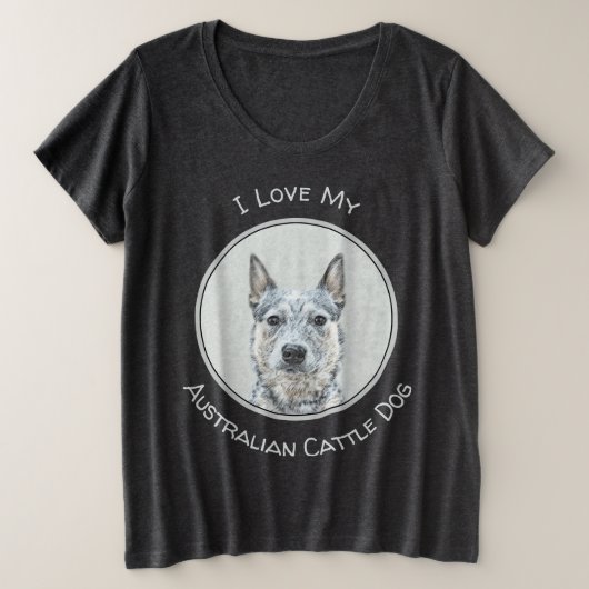 Australian Cattle Dog - Cute Original Dog Art Grote Maat T-shirt (Design voorkant)