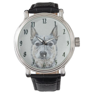 Australian Cattle Dog - Cute Original Dog Art Horloge