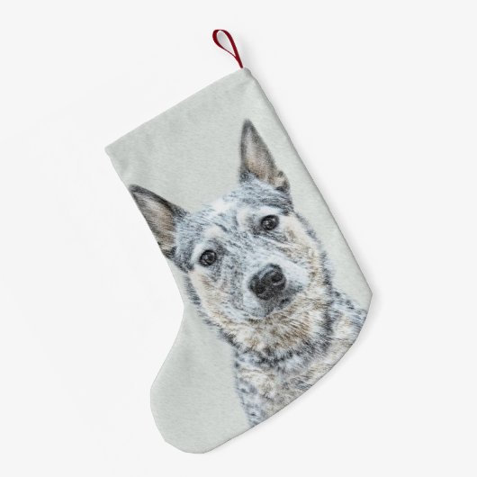Australian Cattle Dog - Cute Original Dog Art Kleine Kerstsok (Achterkant (Hangend))