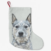 Australian Cattle Dog - Cute Original Dog Art Kleine Kerstsok (Voorkant)