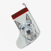 Australian Cattle Dog - Cute Original Dog Art Kleine Kerstsok (Achterkant (Hangend))