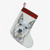Australian Cattle Dog - Cute Original Dog Art Kleine Kerstsok (Voorkant (Hangend))