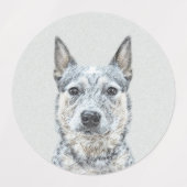 Australian Cattle Dog - Cute Original Dog Art Labels (Design 1)