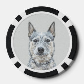 Australian Cattle Dog - Cute Original Dog Art Poker Chips (Achterkant)