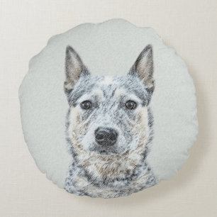 Australian Cattle Dog - Cute Original Dog Art Rond Kussen