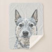 Australian Cattle Dog - Cute Original Dog Art Sherpa Deken (Voorkant)
