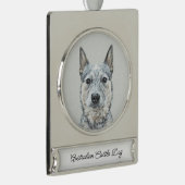 Australian Cattle Dog - Cute Original Dog Art Verzilverd Banner Ornament (Rechts)