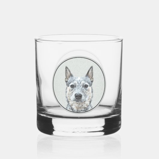 Australian Cattle Dog - Cute Original Dog Art Whisky Glas (Voorkant)