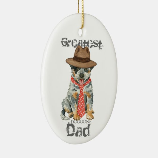 Australian Cattle Dog Dad Ceramic Ornament (Rechts)
