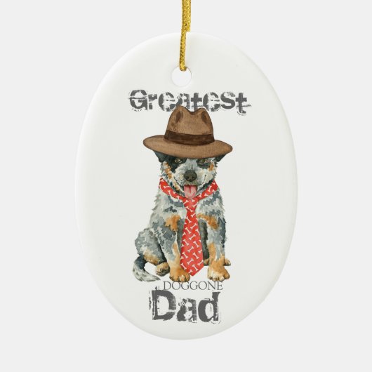 Australian Cattle Dog Dad Ceramic Ornament (Voorkant)