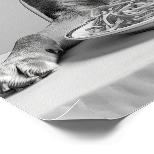 Australian Cattle Dog Eating Pasta Print: Spaghett Poster (Hoek)