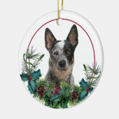 Australian Cattle Dog Evergreen Wreath Keramisch Ornament (Links)