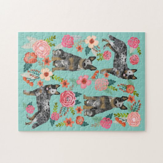 Australian Cattle Dog  Florals Legpuzzel (Horizontaal)
