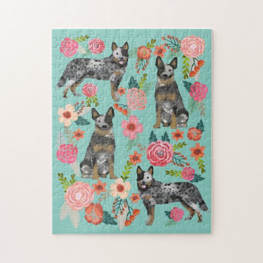 Australian Cattle Dog  Florals Legpuzzel (Verticaal)