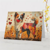 Australian Cattle Dog Folk-Art met hart en ziel Kaart (Gele Bloem)