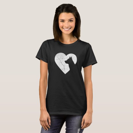 Australian Cattle Dog Funny Heart Valentines Day D T-shirt (Voorkant volledig)